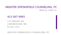 Greater Springfield Counseling, PC